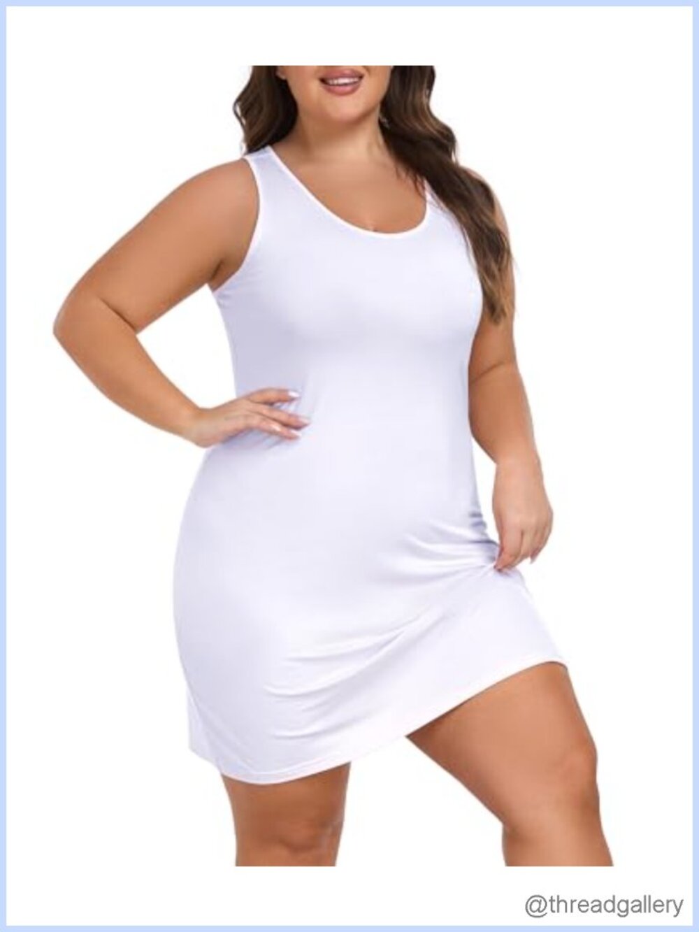 Soft Modal Full Slip Tank Top Dress Wide Straps Lingerie Nightgown
